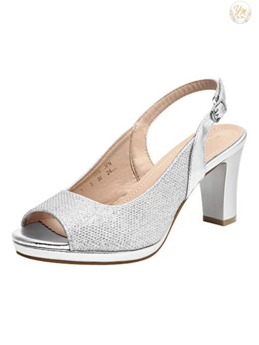 Women's Slingback Peep Toe Chunky Block Heel Pumps Dress Shoes